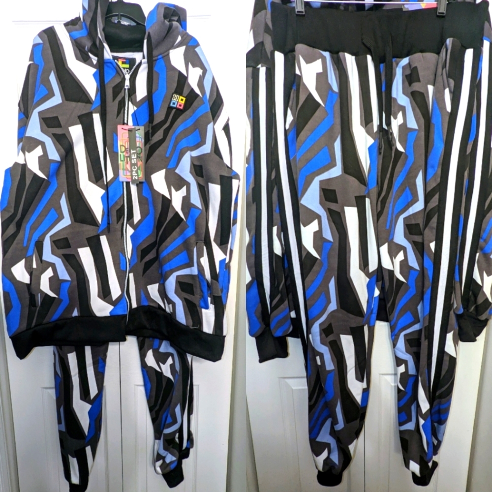 Big Men's 4X Fashion Hoodie with Sweatpants Set